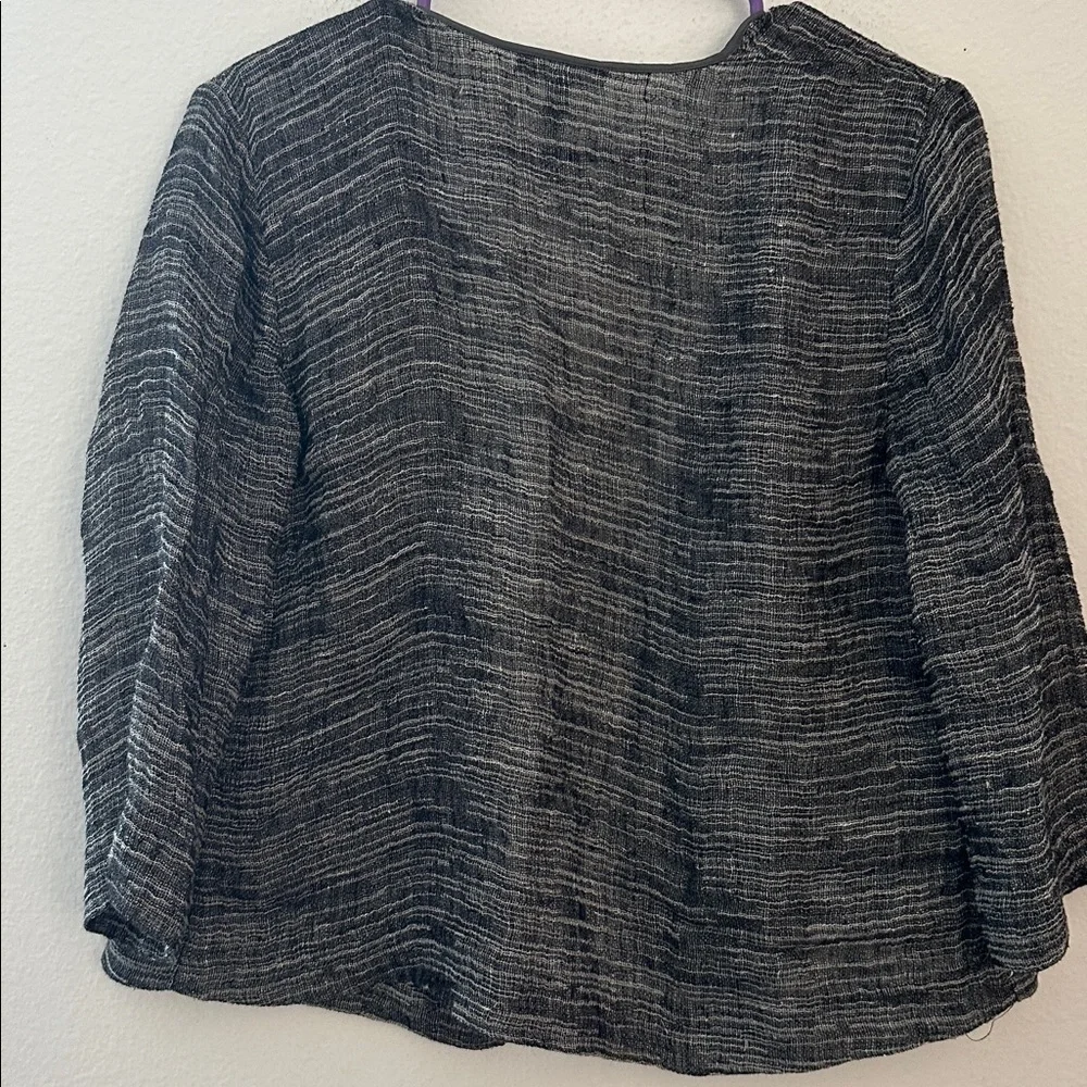 Eileen fisher Black and Gray Open Cardigan